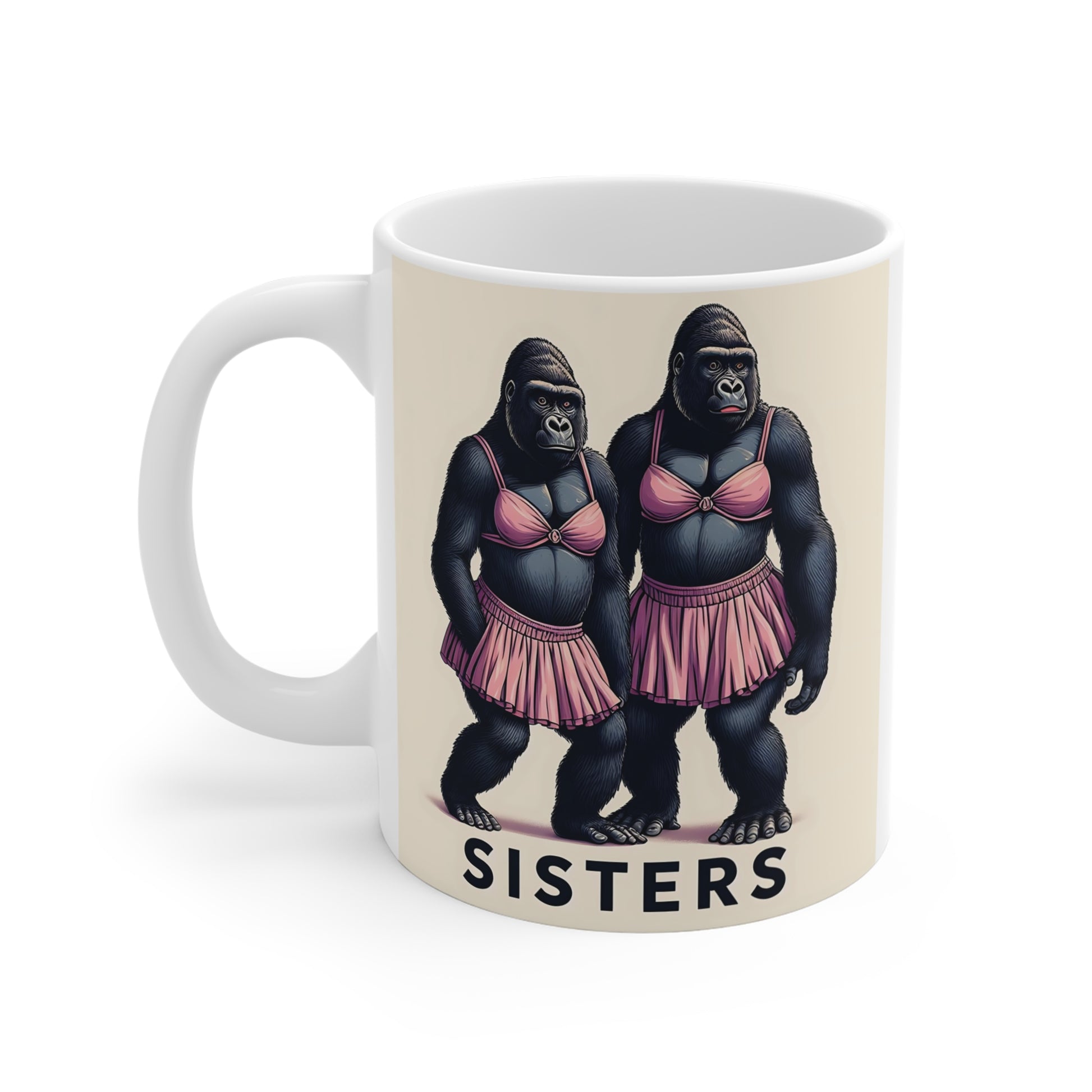 Cute & Fun 11oz Gorilla Sisters Mug