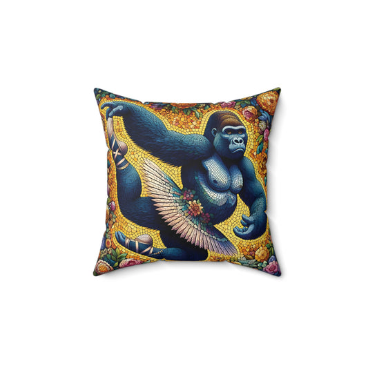 Add a touch of elegance to your home and office with the "Ballet Star Gorilla Pillow". This pillow beautifully merges the strength of a gorilla ballet dancer with the grace of a human ballet dancer. Elevate your home and office decor with this perfect pillow for ballet enthusiasts and animal lovers. (SK Superb)