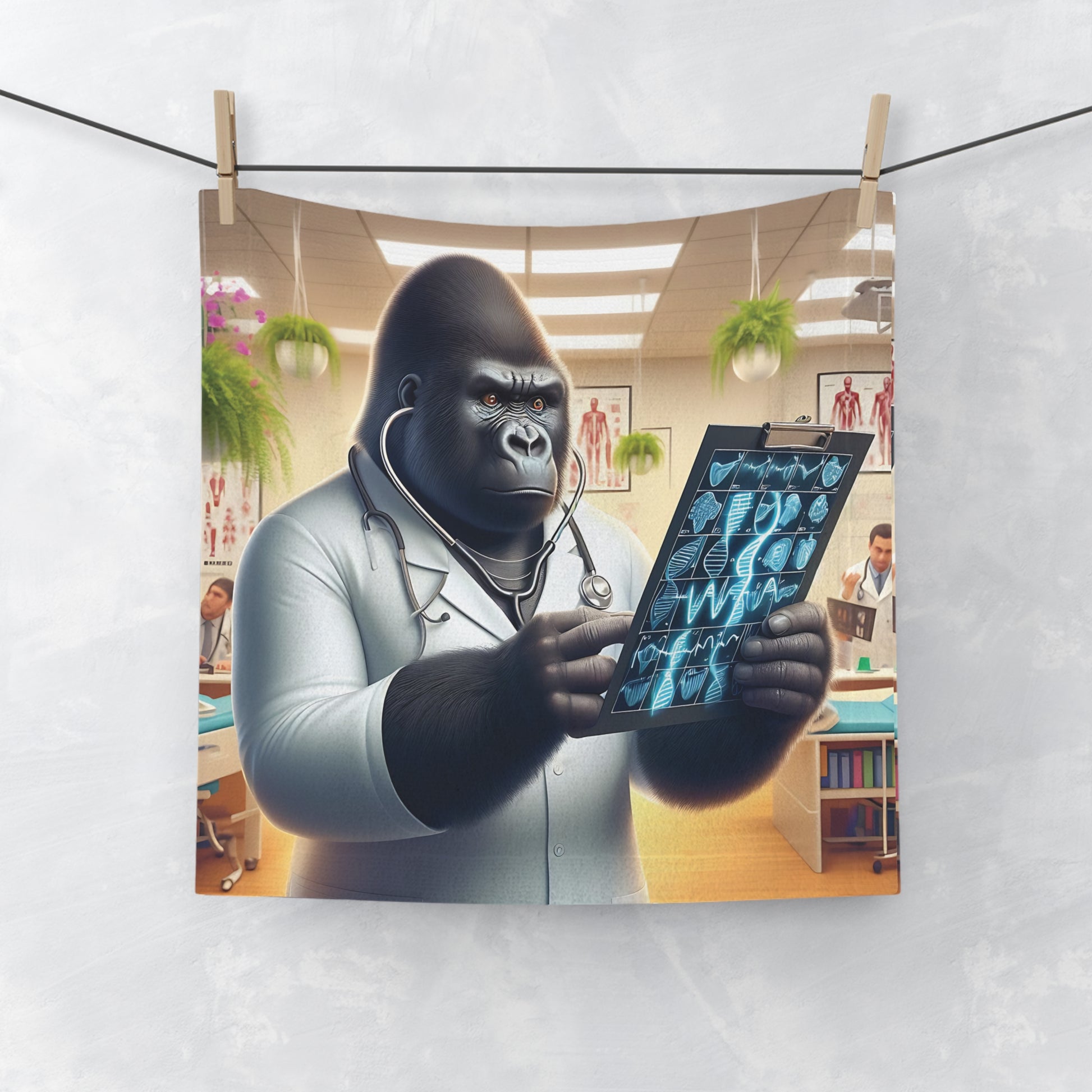 Animal Lover Doctor Gorilla Face Towel