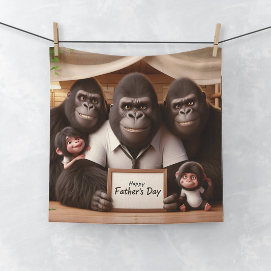 Celebrate Father's Day in style with our unique "Father's Day Gorilla Family Face Towel", adding a touch of fun and sentiment to your Father's Day. A practical and delightful gift for any dad. Ideal for bathrooms, kitchens, as a decorative piece, or as a unique gift for Father's Day. BUY NOW! (SK Superb)