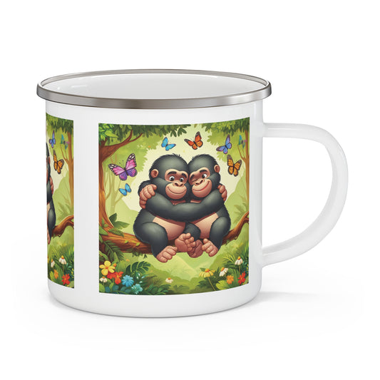 Celebrate the warmth of friendship and the bond of brotherhood with our enchanting enamel camping mug of two monkeys hugging on a tree branch. This mug is perfect for outdoor adventures, hiking trips, and cozy campfire. Perfect Gift: for friends, family, nature lovers, for any occasion. BUY NOW! (SK Superb)