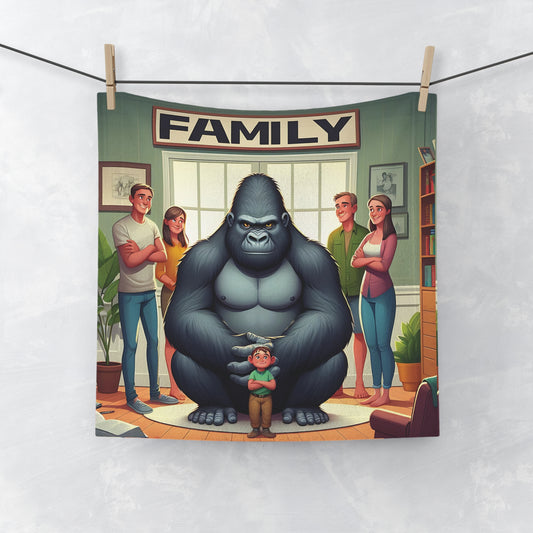 Celebrate the essence of family with our 'Gorilla and Human Family Bonding Time' face towel. A functional and decorative face towel that captures the spirit of unity and togetherness. Ideal for bathrooms, kitchens, or as a thoughtful gift for family and friends. BUY NOW! (SK Superb)