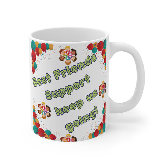 100 days of school joy, teamwork and friendship with our "Best Friends Support" 11oz mug! Perfect gift for school milestones, teachers and friends. BUY NOW!