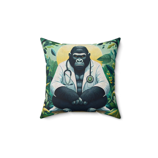 Add a touch of humor to your home and office decor with this "Pensive Doctor Jungle Gorilla Pillow". This pillow captures the thoughtful expression of a gorilla doctor deep in contemplation on how to treat his patients. A thoughtful gift to express gratitude to doctors for their dedication to patients. (SK Superb)