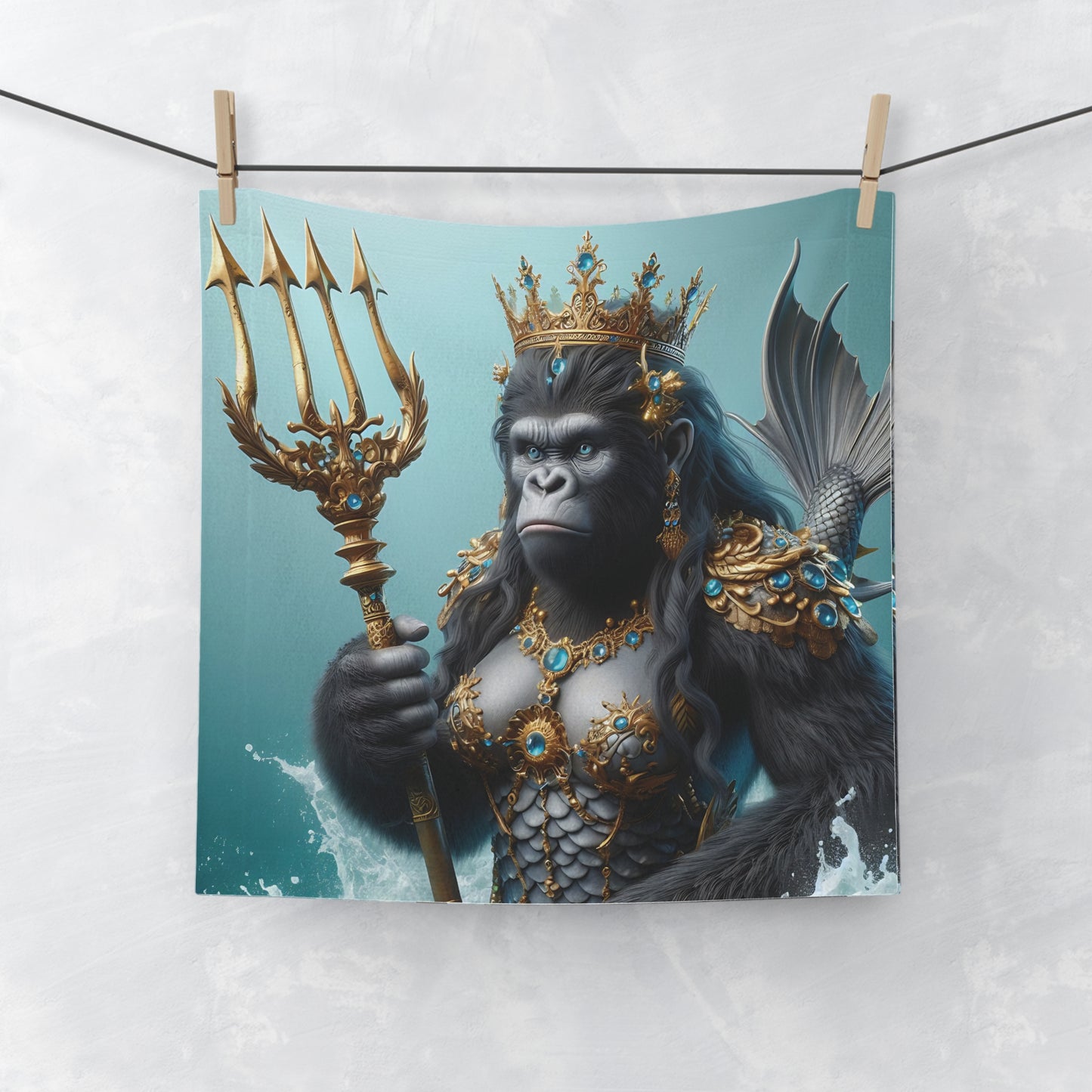 A perfect blend of art and functionality with our "Regal Gorilla Mermaid Face Towel". Whether you're treating yourself or looking for a perfect gift, this face towel is sure to impress and delight. Suitable for bathroom, spa, gym, or as a decorative piece. BUY NOW! (SK Superb)