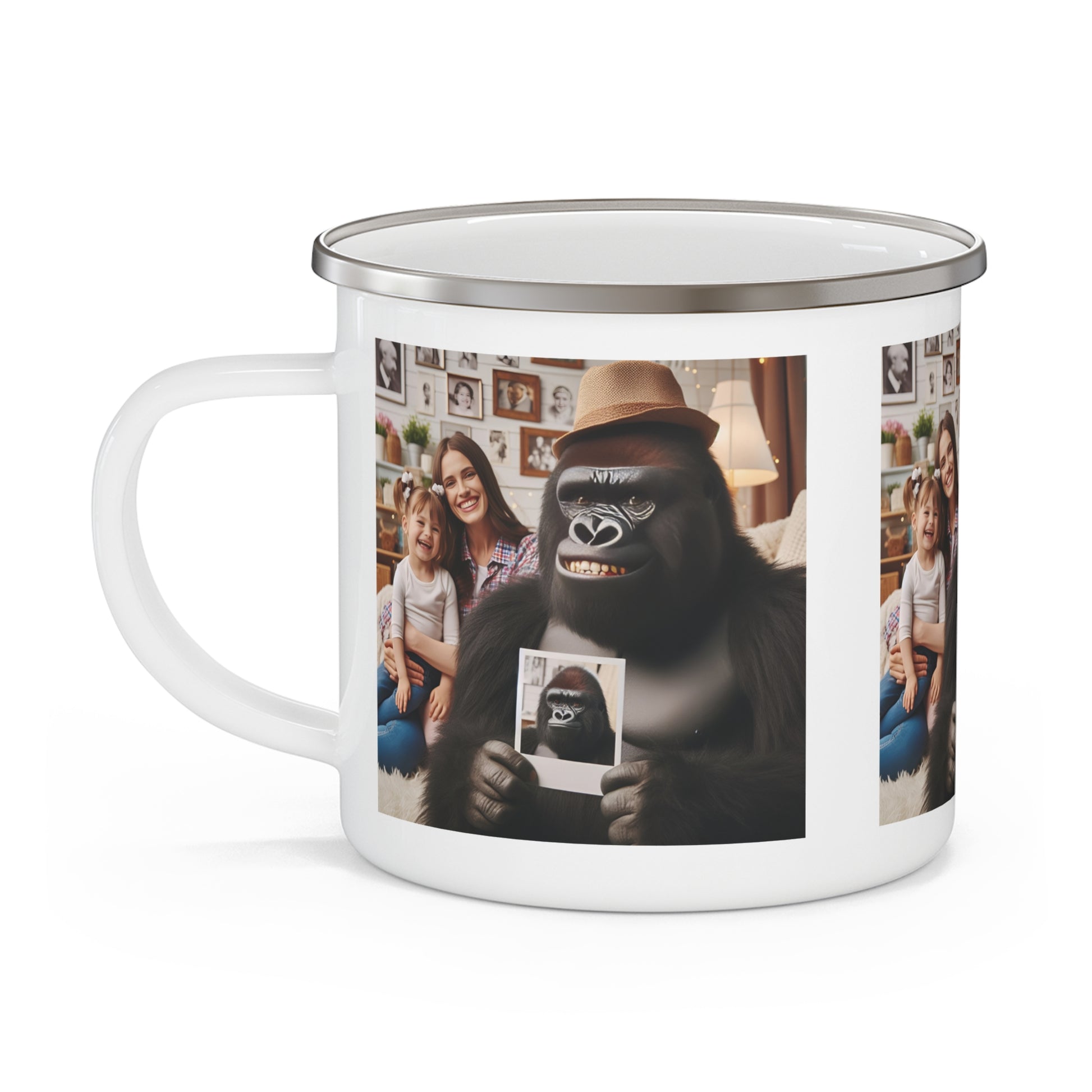 Lovely Gorilla Family Time Enamel Camping Mug - Gift