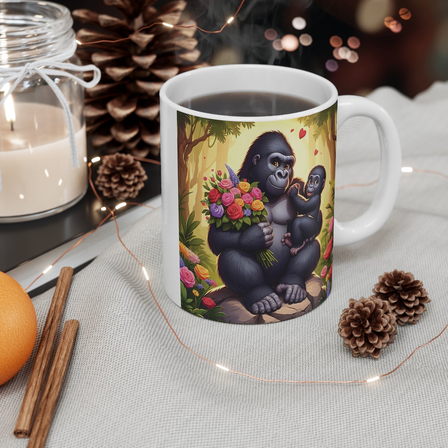 Motherly Gorilla and Baby 11oz Mug