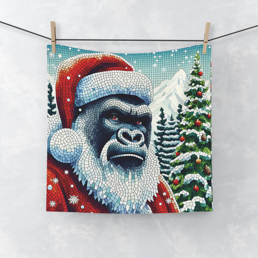 Mosaic Design Santa Gorilla Face/Hand Towel