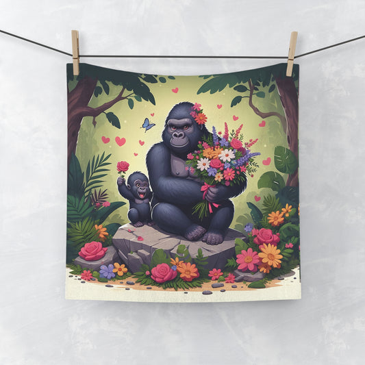 Celebrate the universal bond of motherly love with our "Heartwarming Gorilla Mother and Baby Face Towel". Perfect for adding a touch of nature and warmth to your bathroom decor. Ideal for gifting to mothers, animal and nature lovers. BUY NOW! (SK Superb)