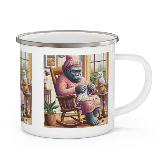 This delightful mug of charming gorilla knitting showcases whimsical animal art, blending humor with heartwarming details. Makes a wonderful gift. BUY NOW!