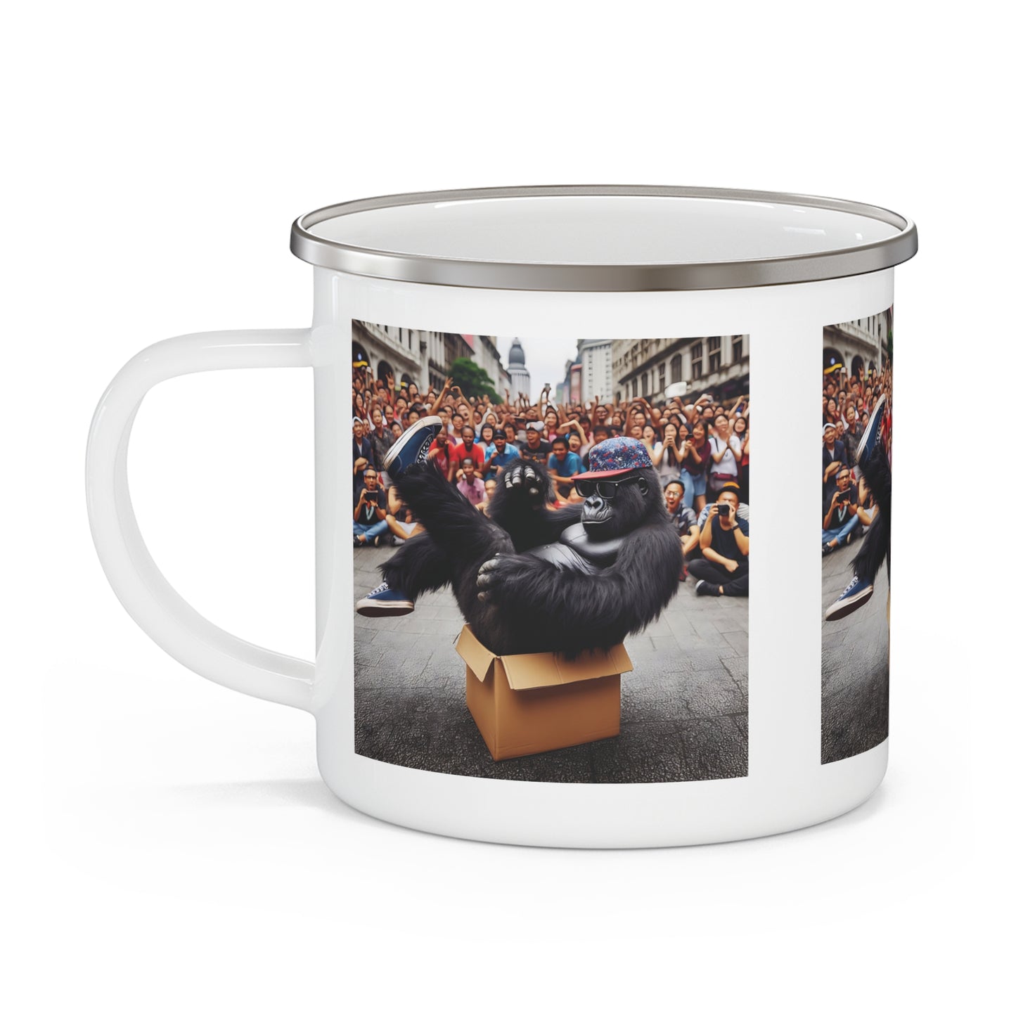 Enamel Hip-Hop Gorilla Art Camping Mug - Breakdancing Lover