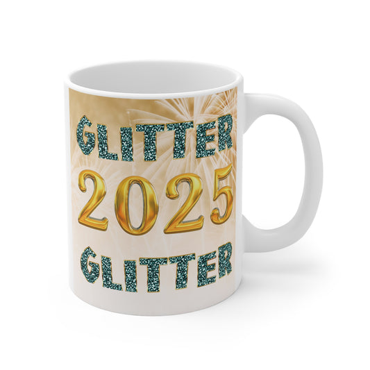 Celebrate 2025 with our Glitter 2025 11oz Mug! It's a festive and durable gift for New Year's parties or daily use. Add sparkle to your mornings! BUY NOW!