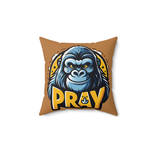 Elevate your home decor with the powerful "Gorilla Pray Pillow." This pillow embodies the unwavering strength and faithfulness reminiscent of human devotion to a higher power. A decorative pillow that combines art and inspiration in a unique design. Order now and infuse your home with style! (SK Superb)