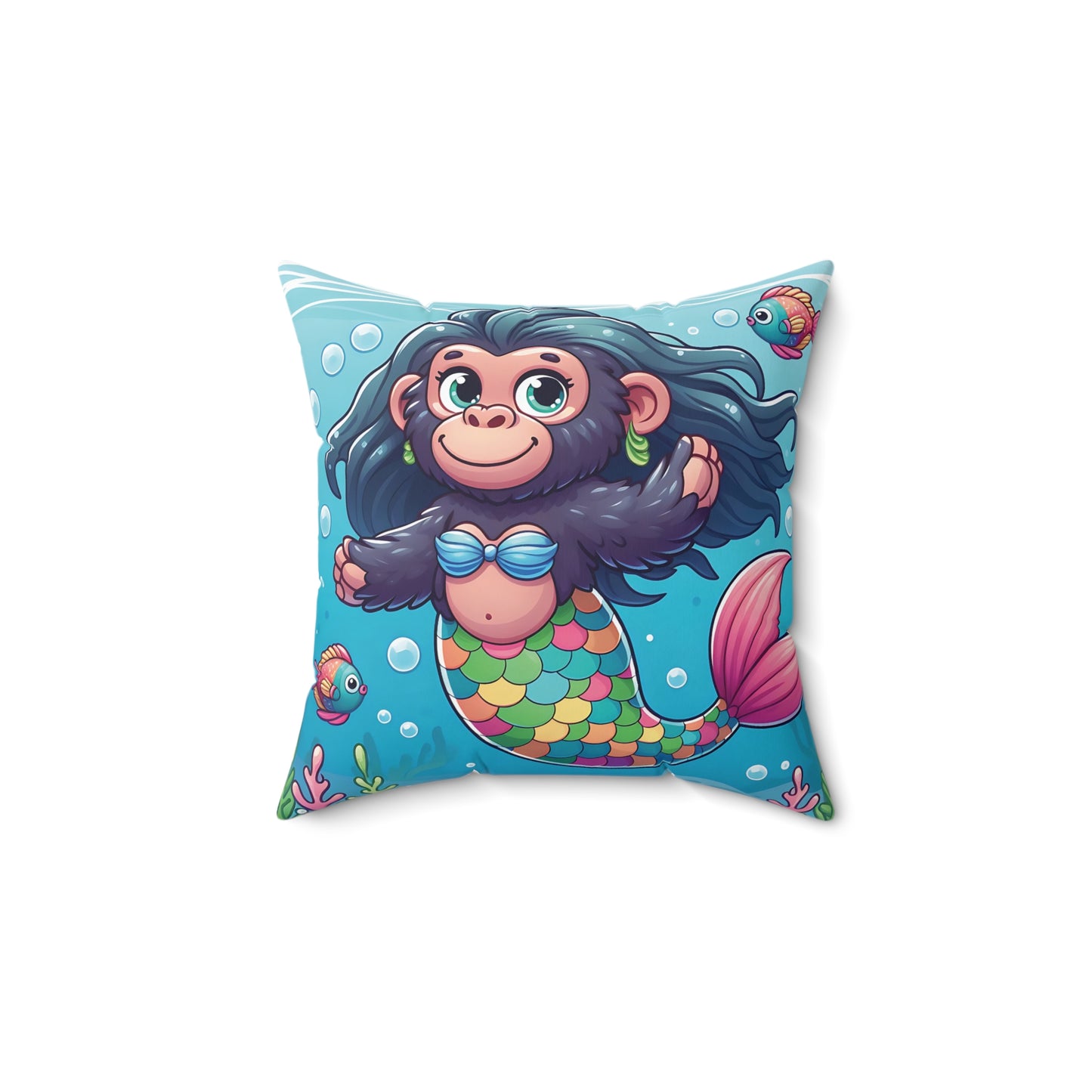 Dive into a world of enchantment with our Adorable Mermaid Monkey Throw Pillow. Featuring a sweet monkey with a vibrant mermaid tail, this pillow add a touch of magic to your child's bedroom or your living space. Get it NOW! (SK Superb)