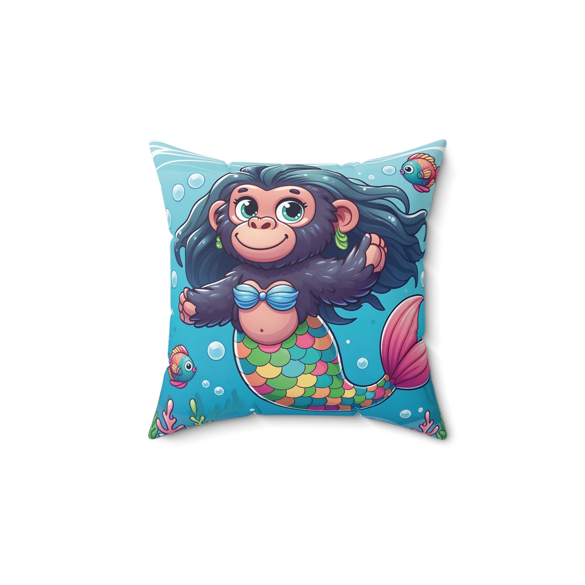 Dive into a world of enchantment with our Adorable Mermaid Monkey Throw Pillow. Featuring a sweet monkey with a vibrant mermaid tail, this pillow add a touch of magic to your child's bedroom or your living space. Get it NOW! (SK Superb)