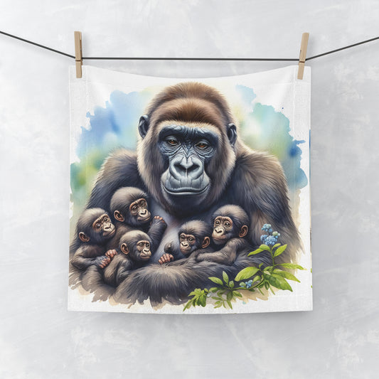 Celebrate the universal bond of family with our "Heartwarming Gorilla Family Face Towel". Ideal for use at home, the gym, or while traveling, it also makes a perfect gift for animal lovers and nature enthusiasts. BUY NOW! (SK Superb)