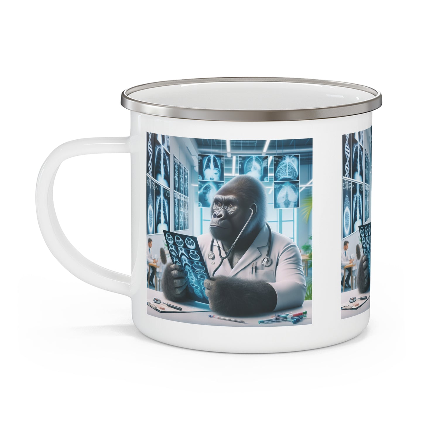 X-Ray Gorilla Medical Enamel Camping Mug - Gift
