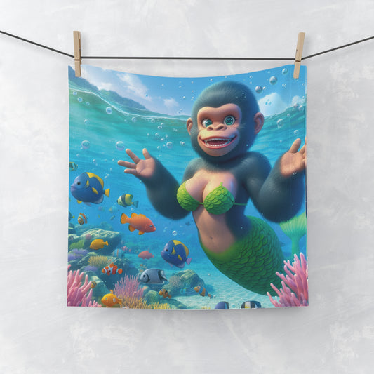 Add a splash of fun and fantasy to your bathroom with our "Gorilla Mermaid Face Towel". Ideal for use as a face towel, hand towel, or decorative piece. Great Gift Idea for birthdays, holidays, or as a special treat for yourself. BUY NOW! (SK Superb)