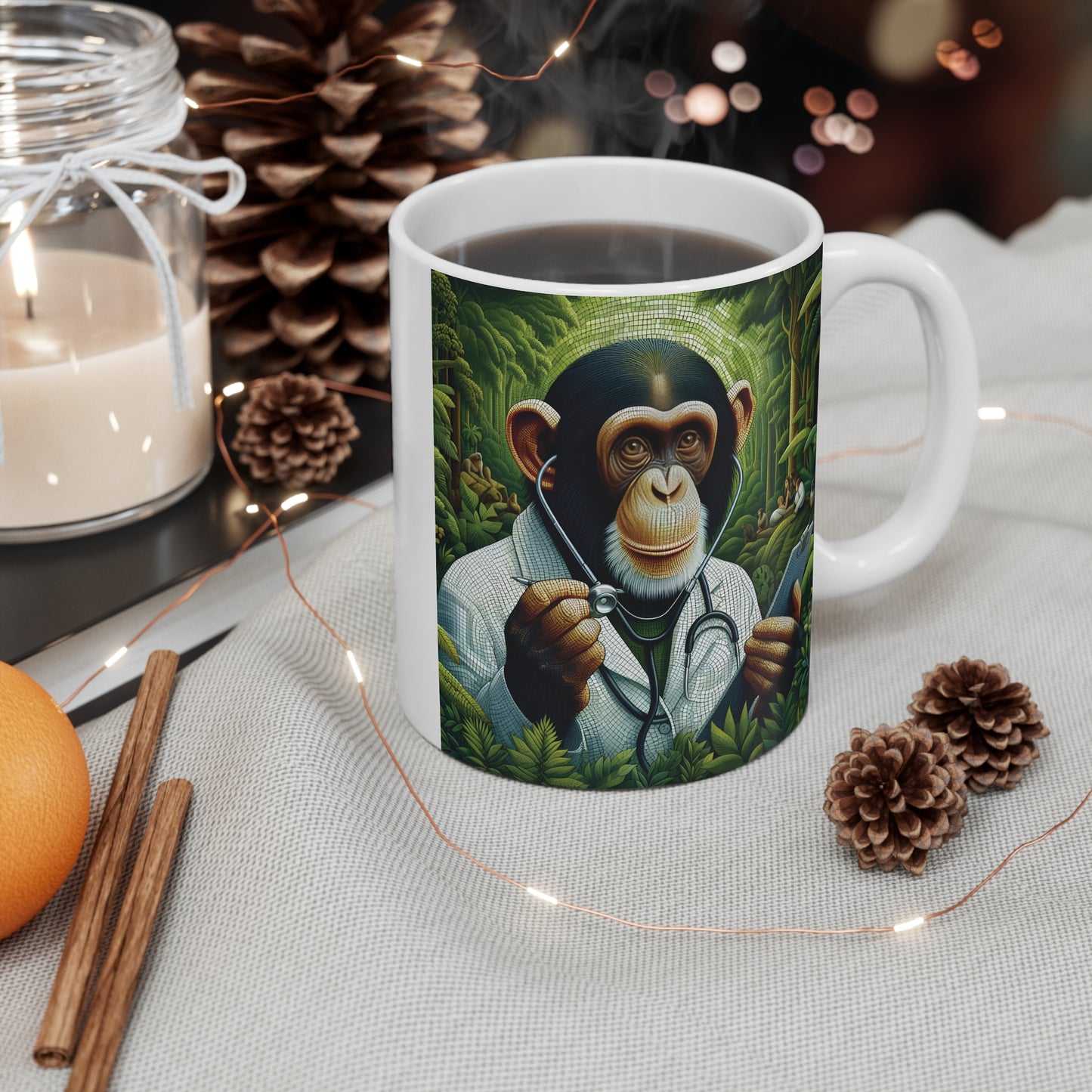 11oz Mosaic Chimpanzee Doctor Mug