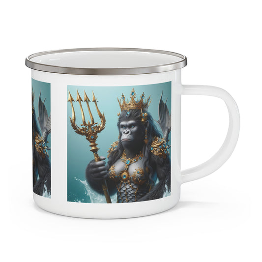 Our mystique "Underwater Majestic Gorilla Mermaid" Enamel Camping Mug is perfect for those who love adventure, nature's beauty, marine life. Ideal mug for camping trips, travel or home use. A distinctive and functional piece of drinkware for gift to ocean, mermaid and artistic lovers. BUY NOW! (SK Superb)