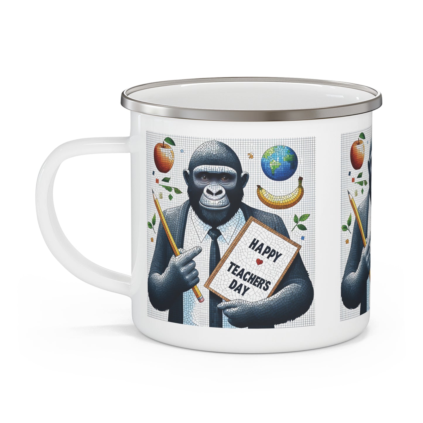 Gorilla Teacher's Gift Enamel Camping Mug - Animal Lover