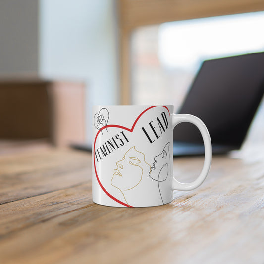 Our "Feminist Lead 11oz Mug" symbolizes empowerment. This women’s rights mug is perfect for feminists, activists, and leaders. A motivational gift for strong women. 