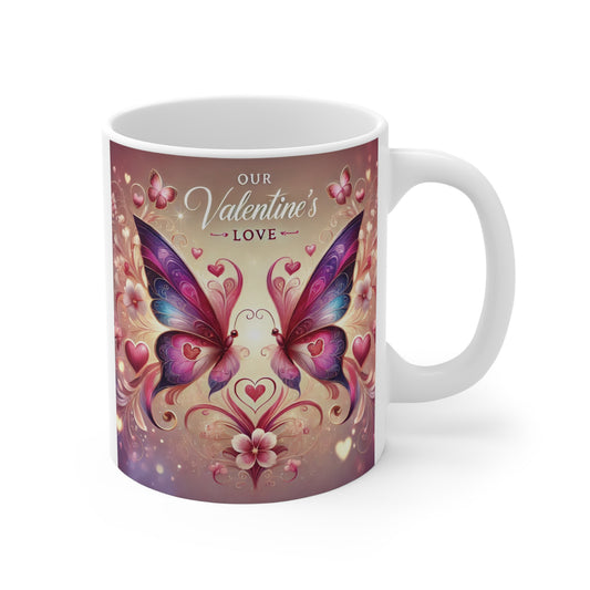 Our 11oz romantic butterfly Valentine's Day gift mug. A beautiful blend of functionality and love-inspired artistry. BUY NOW!