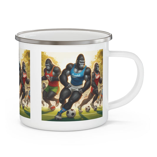 Add a playful touch to your drinkware with the Gorilla Soccer Team Enamel Camping Mug. Perfect for outdoor adventures, camping, hiking, travel or enjoying coffee at home.  A fun and functional gift for soccer lovers and outdoor enthusiasts. BUY NOW! (SK Superb)