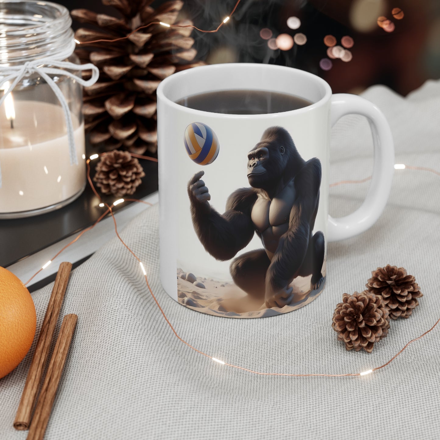 11oz Novelty Gorilla Volleyball Champion Mug - Sports/Animal Lovers