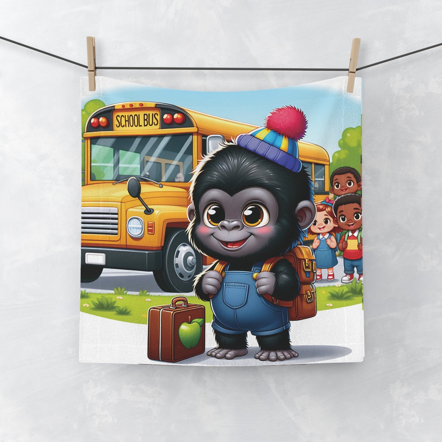 Grab this Back to School Gorilla Kids Face Towel. Inspire your kids to love learning with this fun towel. It promotes kids' positive attitude about education and friendship. Gift idea for students, teachers, or passionate about wildlife. Ideal for classrooms, daycares, or home use. BUY NOW! (SK Superb)