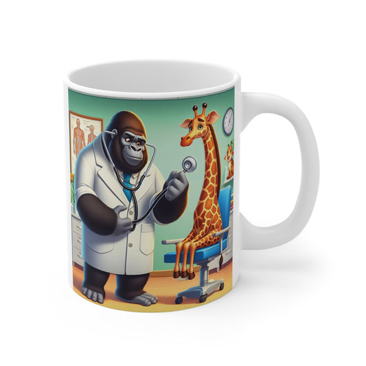 Add a dose of joy to your daily drink with this unique and entertaining "Gorilla Vet Doctor" 11oz mug. Ideal for birthdays, holidays, or any special occasion for animal lovers and veterinary professionals. BUY NOW! (SK Superb)