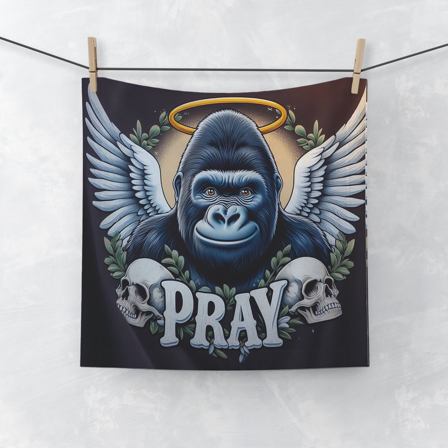 Our unique and inspiring Spiritual Gorilla Angel "PRAY" Face Towel is an exquisite towel  reminding you of strength and spirituality. A towel blending art and functionality. Ideal for face, hand, bathroom and kitchen use. A thoughtful gift for friends and family. BUY NOW! (SK Superb)