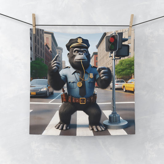 Add a touch of humor to your bathroom decor with our "Funny Traffic Gorilla Police Face Towel" that captures the essence of a human traffic police officer. Ideal for animal lovers and those who appreciate quirky and fun home accessories. A fantastic gift for friends and family. BUY NOW! (SK Superb)