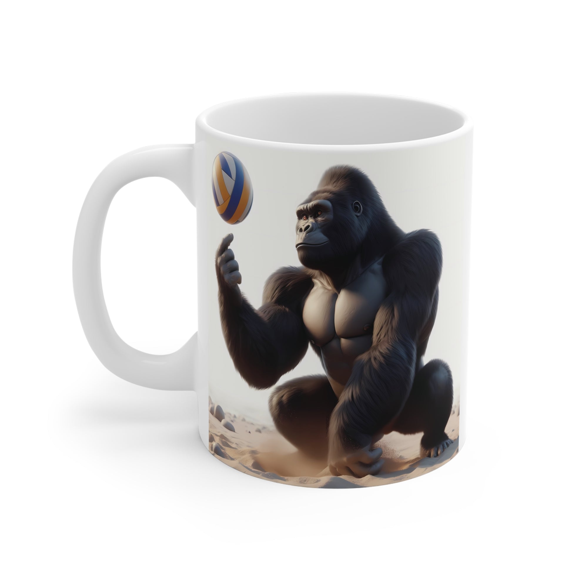 11oz Novelty Gorilla Volleyball Champion Mug - Sports/Animal Lovers