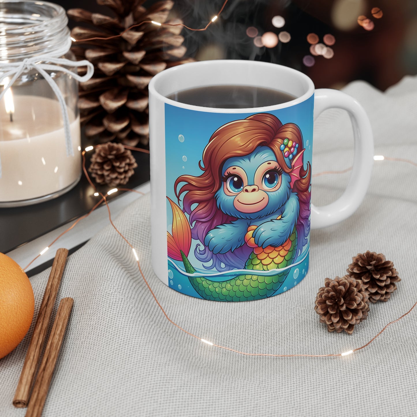 Fantasy Baby Gorilla Mermaid 11oz Mug