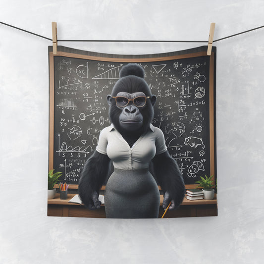 Add a touch of whimsy and wisdom to your home or classroom with our fun and functional  "Smart & Sassy Female Gorilla Teacher Face Towel." Perfect gift for teachers, students, animal lovers, or anyone who loves a touch of humor. Ideal towel for bathrooms, kitchens, gyms, or as a decor piece. BUY NOW! (SK Superb)