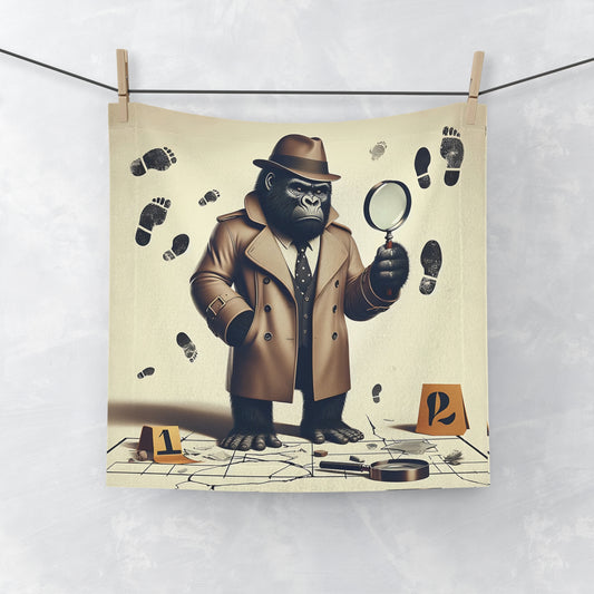 Uncover the mystery of softness with our whimsical "Gorilla Detective Face Towel", a playful design that makes a great gift for detectives, mystery lovers, and fans of unique home decor. Whether you're using it at home, the gym, this towel is sure to add a dash of intrigue to your day. BUY NOW! (SK Superb)