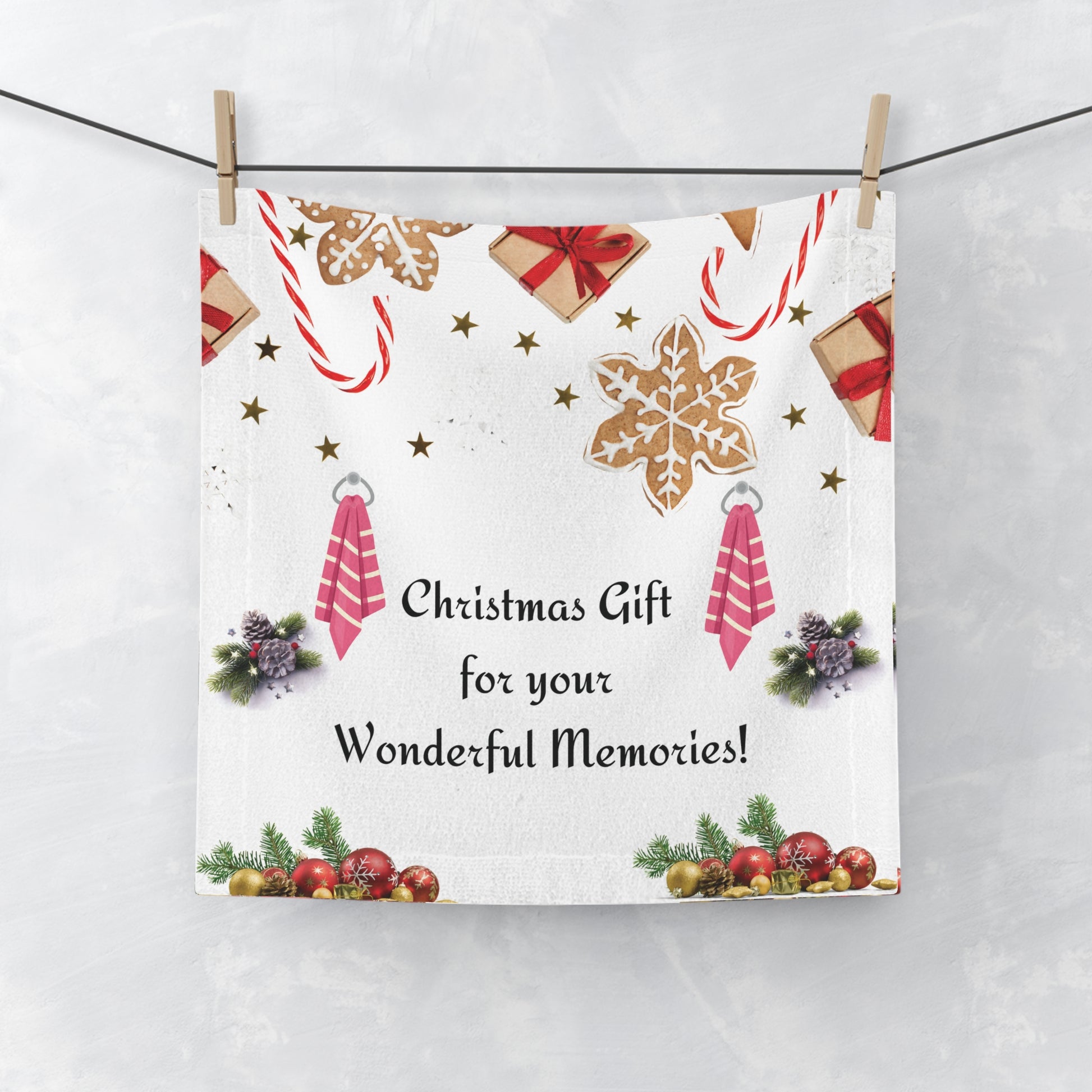 Luxurious Christmas Face Towel – Festive Holiday Gift for Cherished Memories