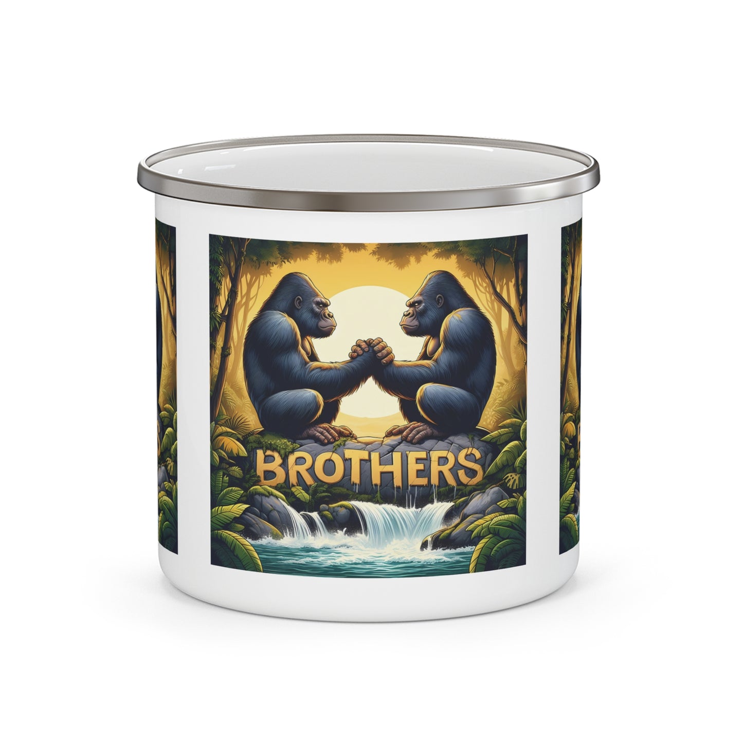 Gorilla Brotherhood Bond Enamel Camping Mug