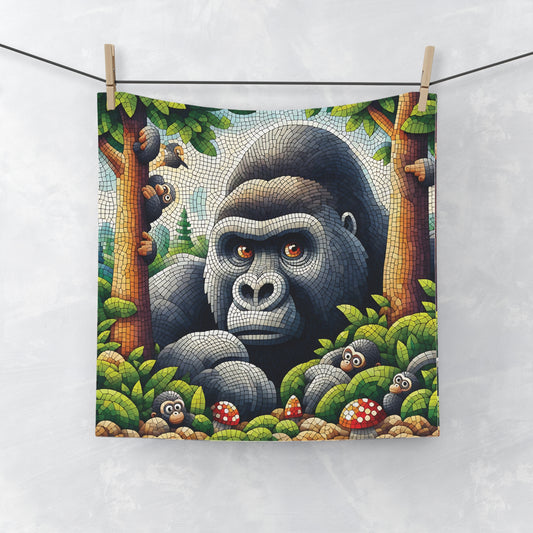 Our "Mosaic Jungle Gorilla Face Towel" is perfect for nature lovers and wildlife enthusiasts. This towel is a blend of practicality and artistic expression. Ideal for gifting or personal use. A thoughtful gift for animal and art lovers. Ideal for bathrooms, gyms, spas, and travel. BUY NOW! (SK Superb)