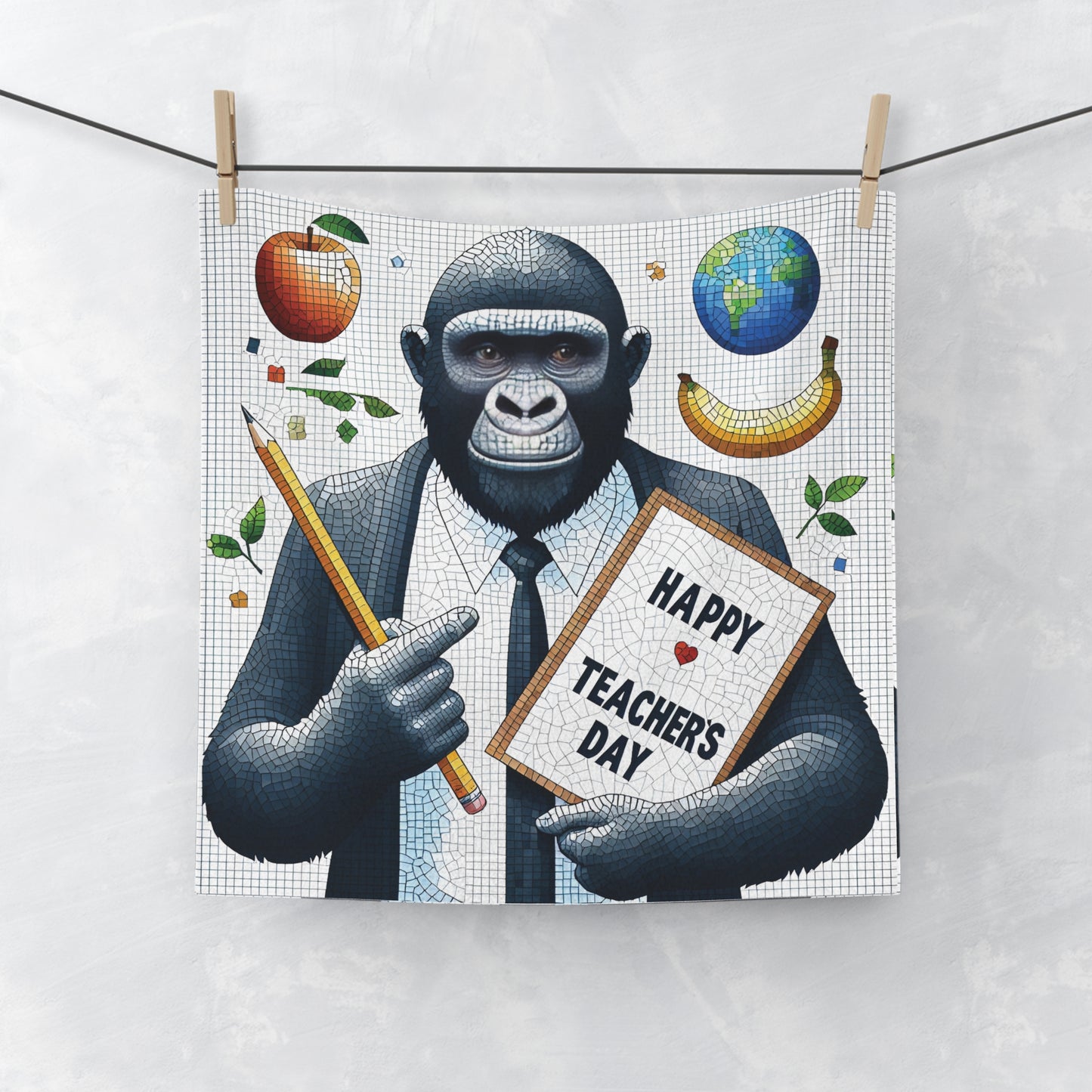 Novelty Happy Gorilla Teacher Face Towel - Gift of Gratitude