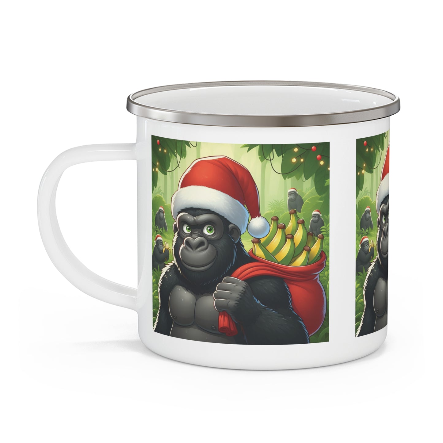 Santa Gorilla Outdoor Enamel Camping Mug