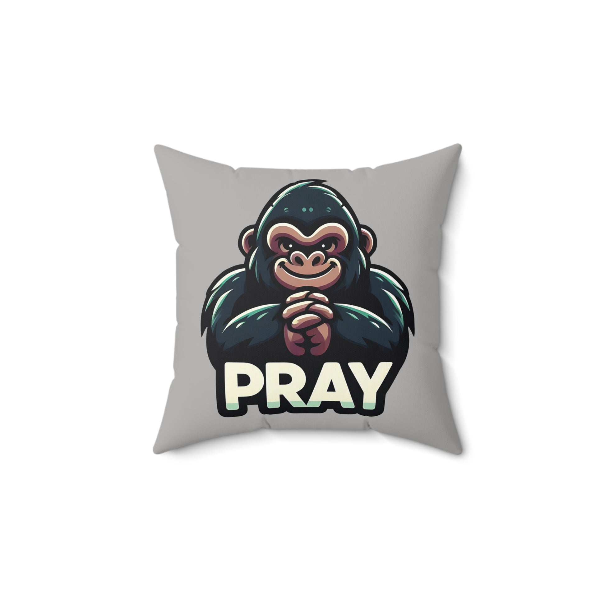 Embrace a touch of spirituality with our "Prayerful Gorilla Pillow." A peaceful gorilla with hands clasped in prayer, adding calm and reflection to your living space. This pillow makes a thoughtful gift for anyone seeking inspiration and tranquility. BUY for your home and office decor. (SK Superb)