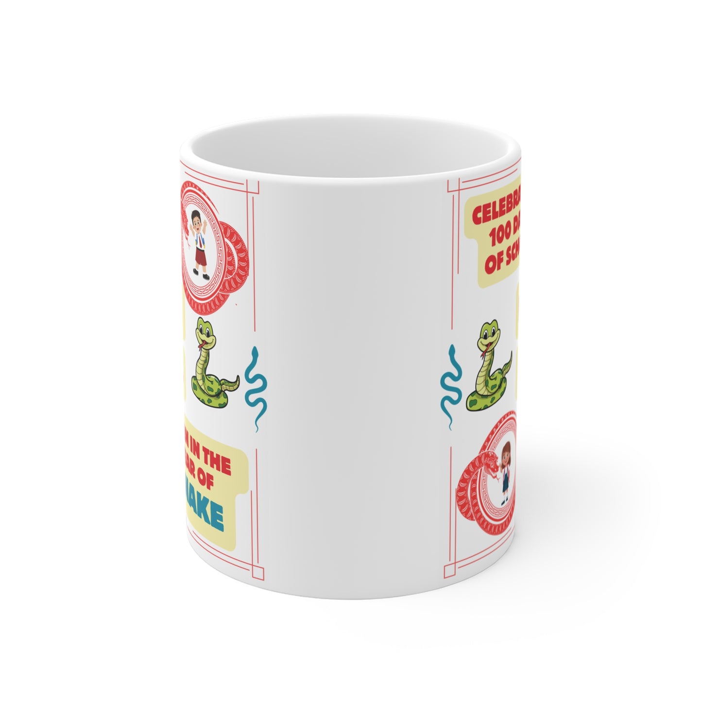 100 Days of School 11oz Mug - Year of the Snake Design