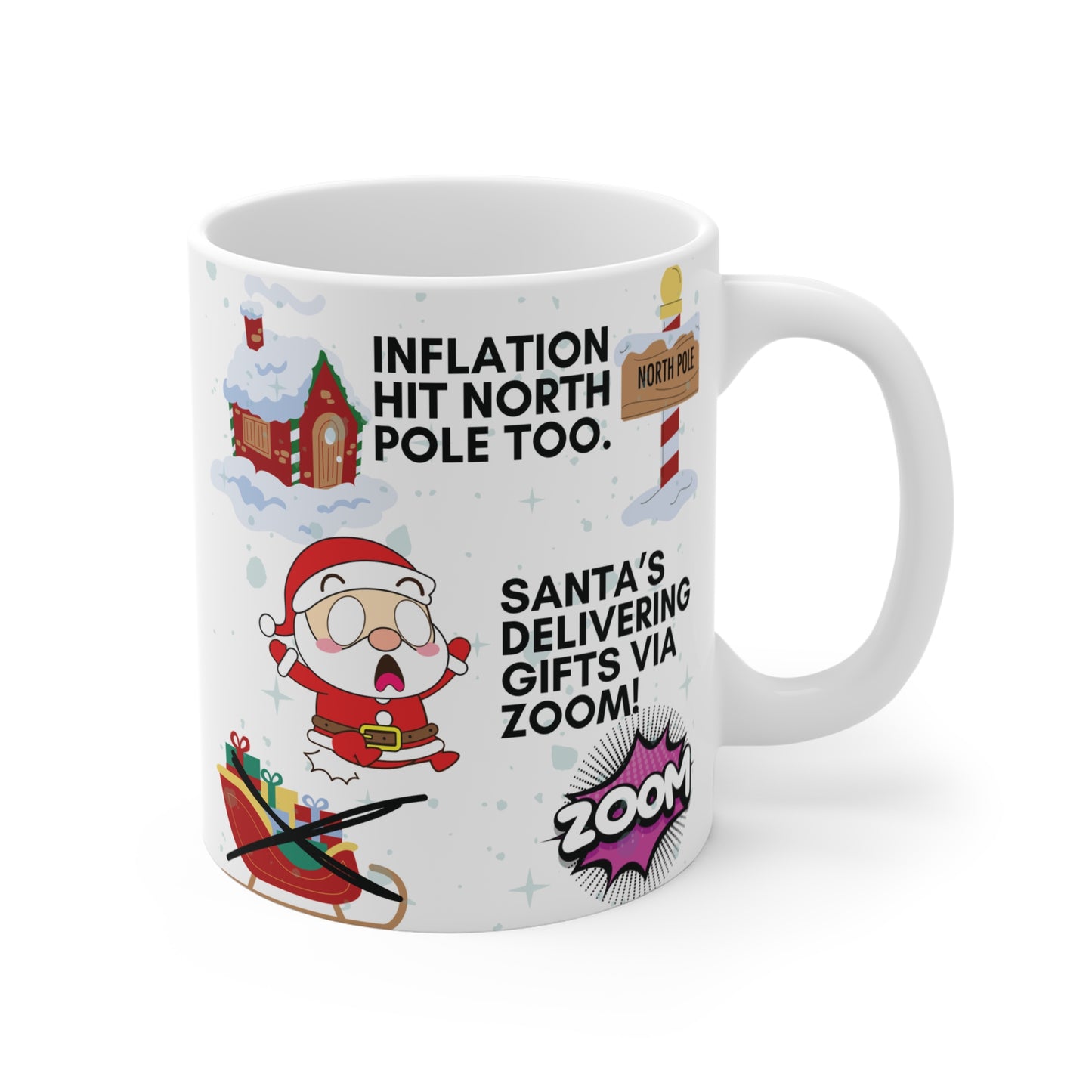 Santa's Zoom Christmas 11oz Mug - Funny Coffee Cup Gift