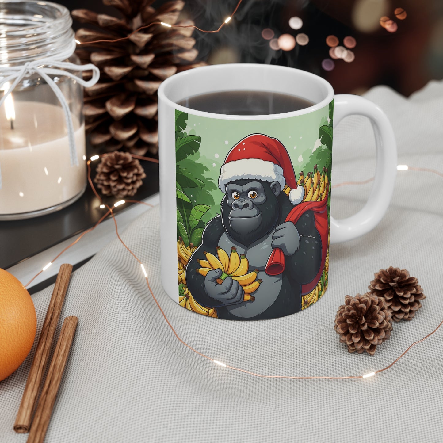 Cheerful Gorilla Santa 11oz Mug