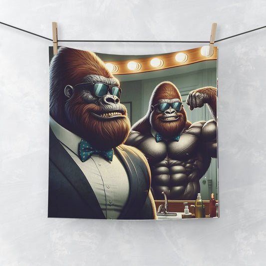 Elevate your style with the Gorilla Bachelor Face Towel - perfect gift for bachelors, gym enthusiasts, and those with a bold sense of humor. BUY NOW!