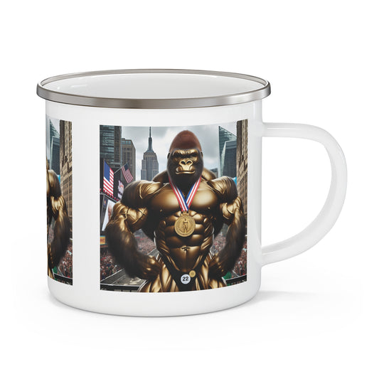 Elevate your outdoor adventures with our "Bodybuilder Gorilla Champion" Enamel Camping Mug. Ideal for fitness enthusiasts and those who love bold, creative designs. This mug is perfect for camping, hiking, or everyday use. BUY NOW! (SK Superb)