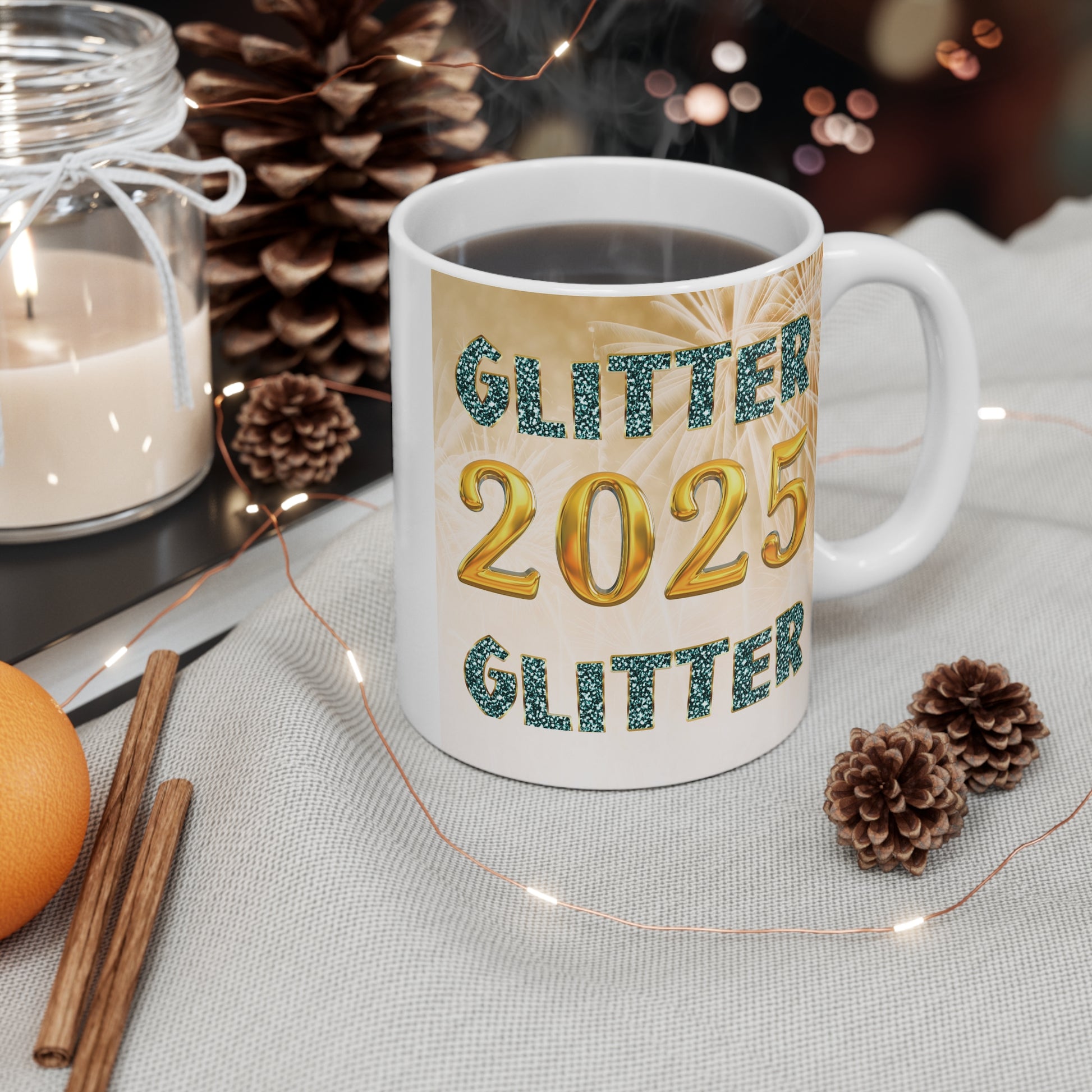 Glitter 2025 Celebration 11oz Mug