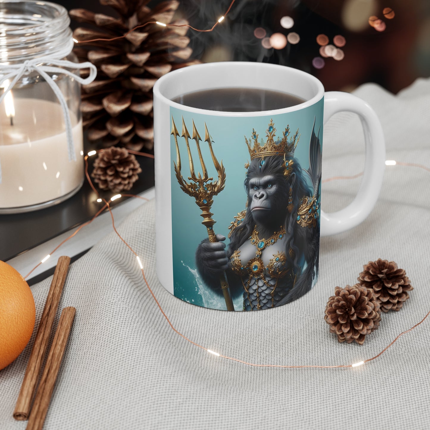 Mythical Mermaid Gorilla Queen 11oz Mug